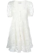 Saint Laurent Floral Lace Skater Dress, Women's, Size: 38, White, Silk/cotton/viscose/polyamide