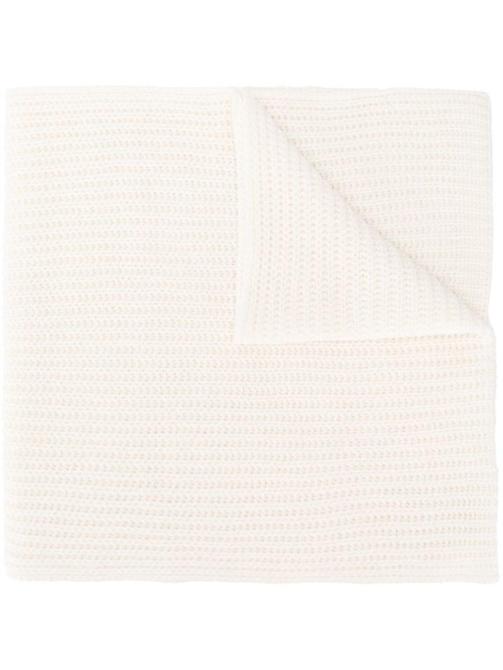 Iris Von Arnim Chunky Knit Scarf - White