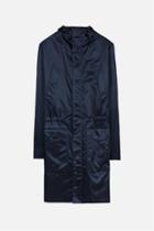 Ami Alexandre Mattiussi Long Parka, Men's, Size: Medium, Blue, Polyamide/polyester/acetate
