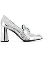 Prada Laminated High Pumps - Silver