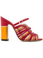Pollini Multi Strap Sandals - Red