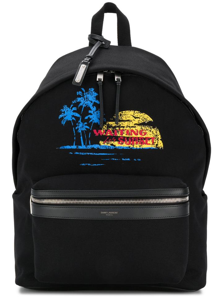 Saint Laurent City Waiting For Sunset Backpack - Black