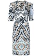Leonard - Belted V-neck Dress - Women - Viscose - 40, White, Viscose