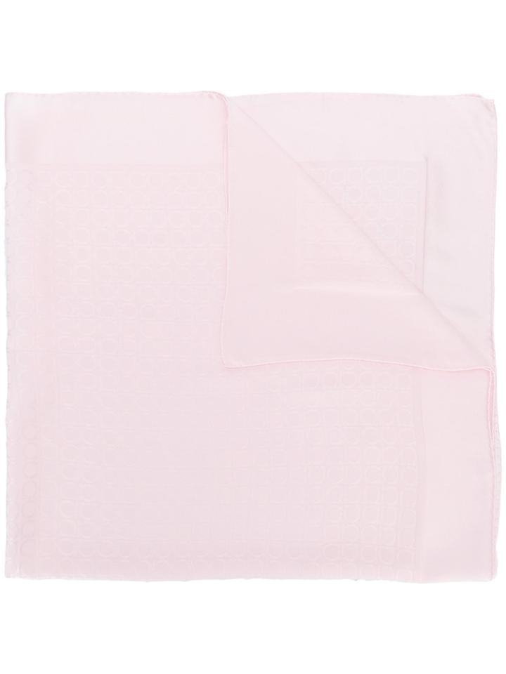 Salvatore Ferragamo Gancio Print Scarf - Pink & Purple