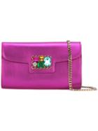 Casadei - Gem Embellished Clutch Bag - Women - Crystal/kid Leather - One Size, Pink/purple, Crystal/kid Leather