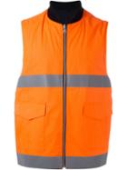 Facetasm Reflective Bomber Vest, Men's, Size: 4, Yellow/orange, Cotton/polyester