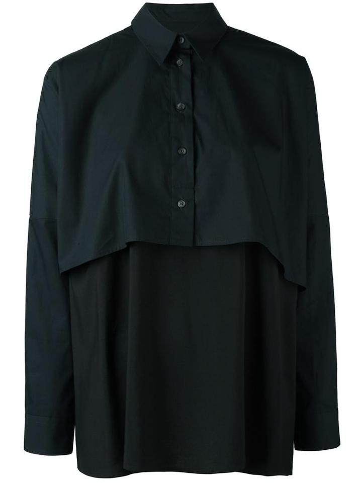 Mm6 Maison Margiela Oversized Shirt, Women's, Size: Small, Blue, Viscose/silk/cotton