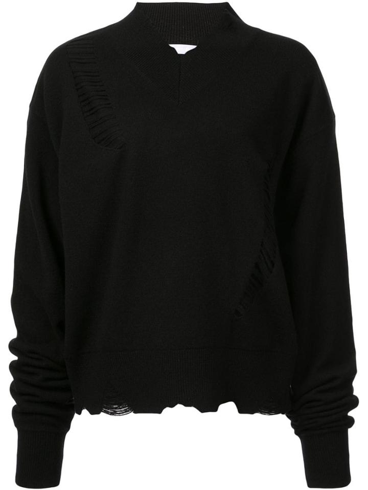 Helmut Lang Distressed Detail Jumper - Black
