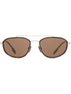 Burberry Eyewear Gold-plated Geometric Navigator Sunglasses - Brown