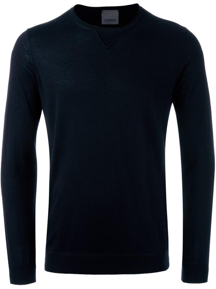 Laneus Crew-neck Jumper, Men's, Size: 50, Blue, Silk/cashmere