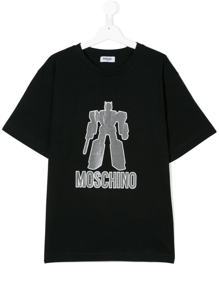 Moschino Kids Transformer Logo Print T-shirt - Black