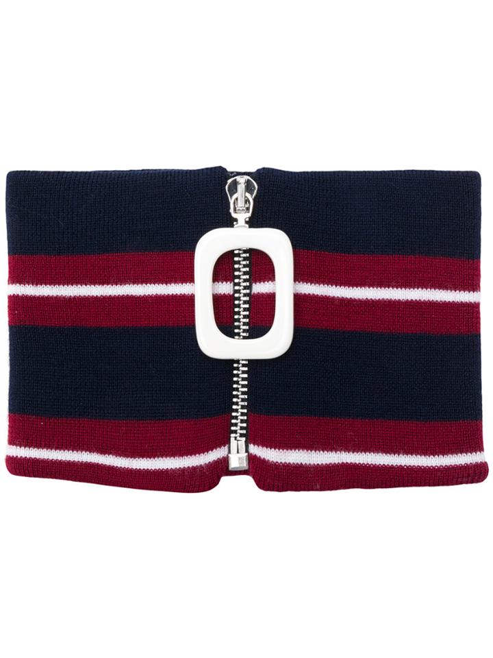 Jw Anderson Striped Neckband Scarf - Blue