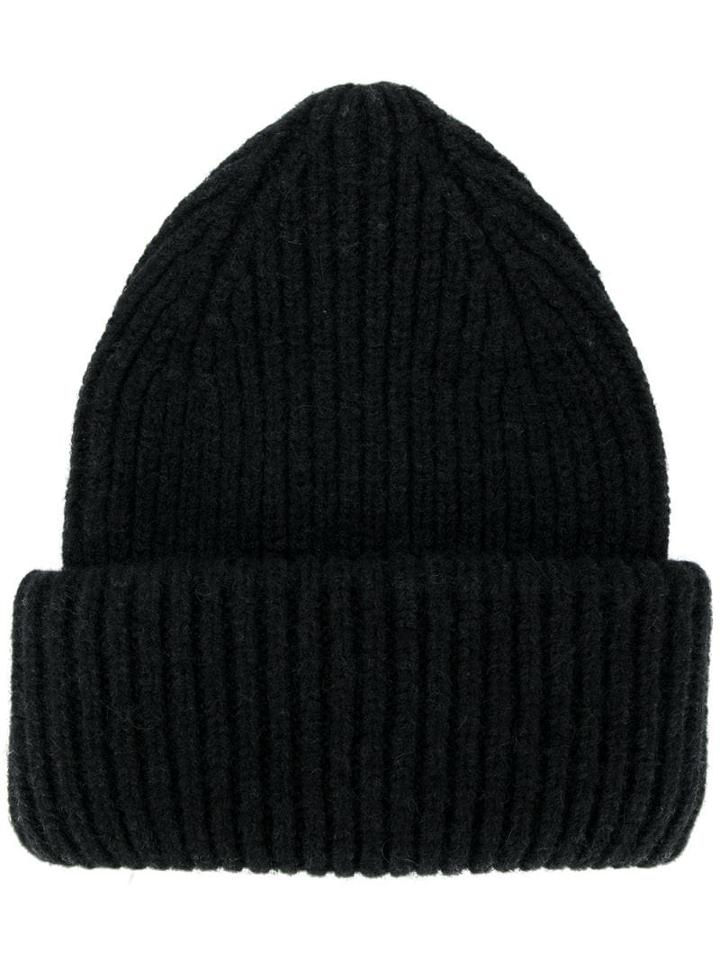 Roberto Collina Ribbed Knit Cap - Black