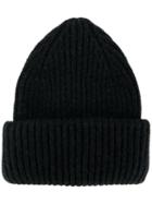 Roberto Collina Ribbed Knit Cap - Black