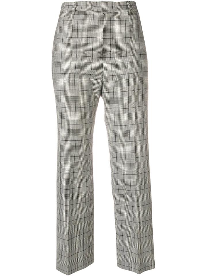 Red Valentino Prince Of Wales Check Cropped Trousers - Grey
