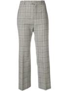 Red Valentino Prince Of Wales Check Cropped Trousers - Grey