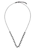 As29 18kt Black Gold 21 Baguette Diamond Round Necklace - Silver