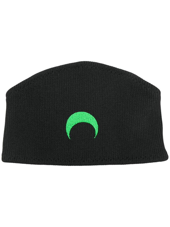 Marine Serre Embroidered Moon Headband - Black