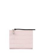 Alexander Mcqueen Embossed Crocodile Effect Wallet - Pink