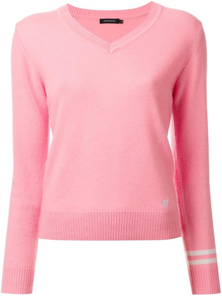 Loveless V-neck Jumper, Women's, Size: 36, Pink/purple, Cashmere