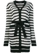 Dolce & Gabbana Belted Striped Cardigan - Black