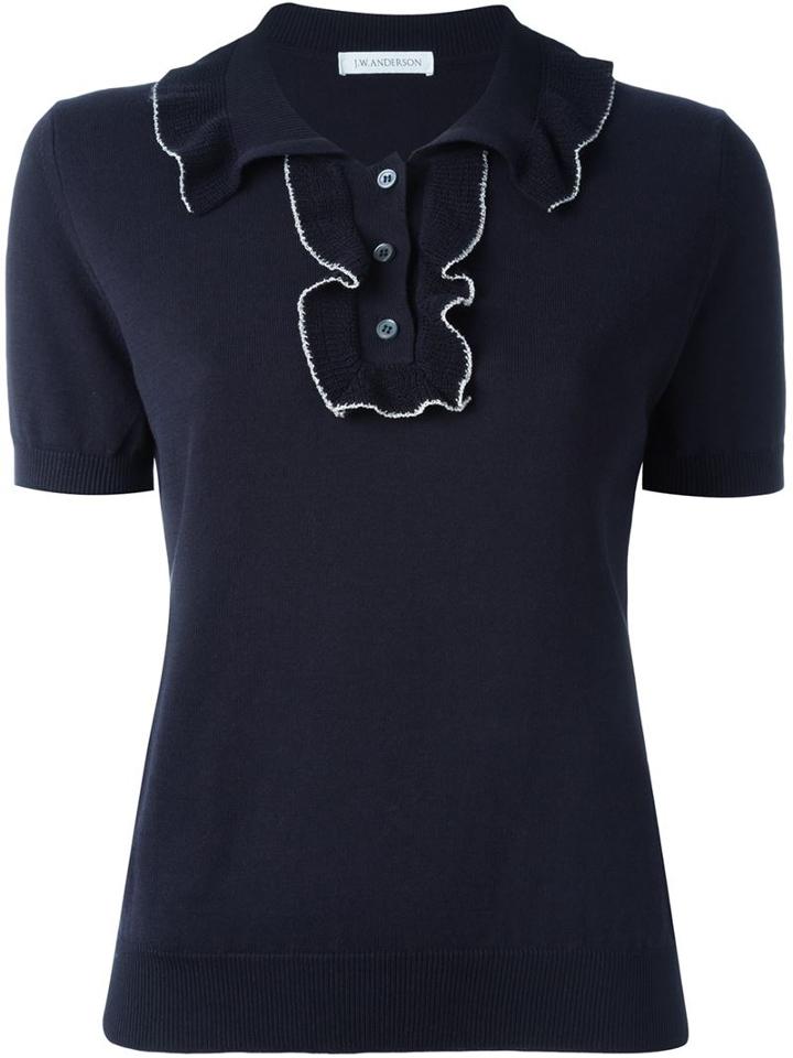 J.w. Anderson Ruffled Placket Polo Shirt