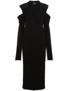 Calvin Klein 205w39nyc Cutout Ribbed Midi Dress - Black