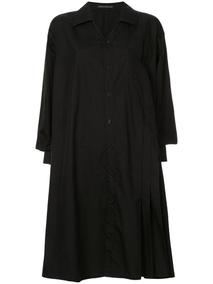 Yohji Yamamoto Printed Back Shirt Dress - Black