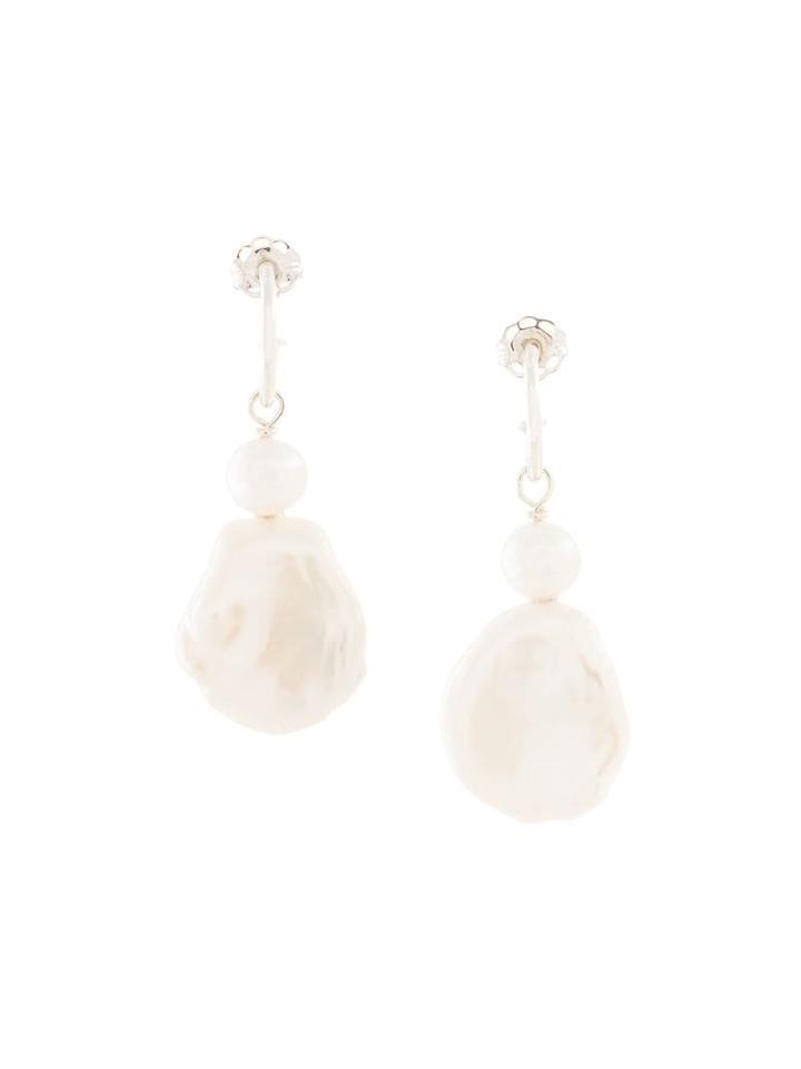 Natasha Schweitzer Keshi Hoop Earrings - White