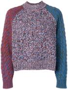 Jil Sander Navy Colour-block Fitted Sweater - Blue