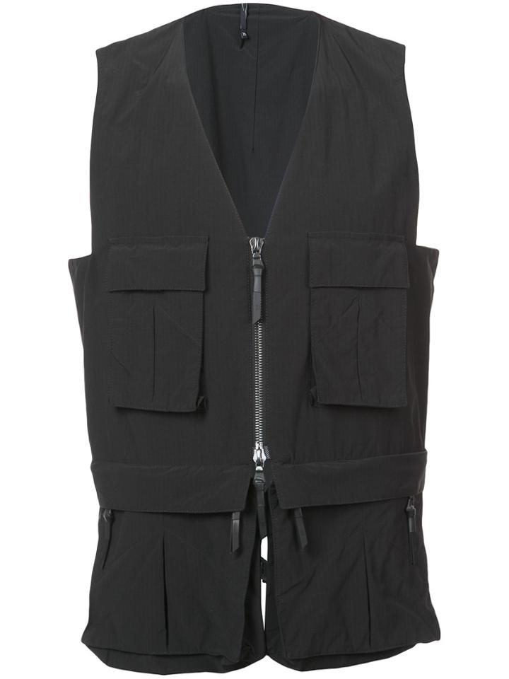 11 By Boris Bidjan Saberi Cargo Pocket Zipped Vest - Black