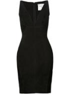 Dsquared2 V-neck Dress, Women's, Size: 42, Black, Goat Skin/polyamide/viscose