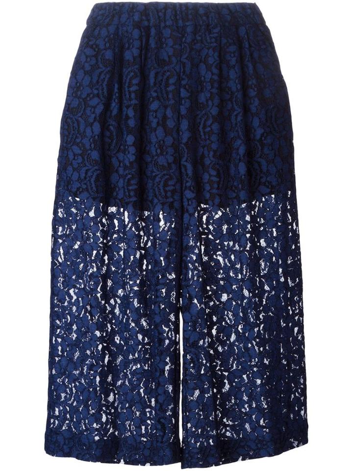 Msgm Lace Culottes, Women's, Size: 40, Blue, Polyamide/polyester/viscose