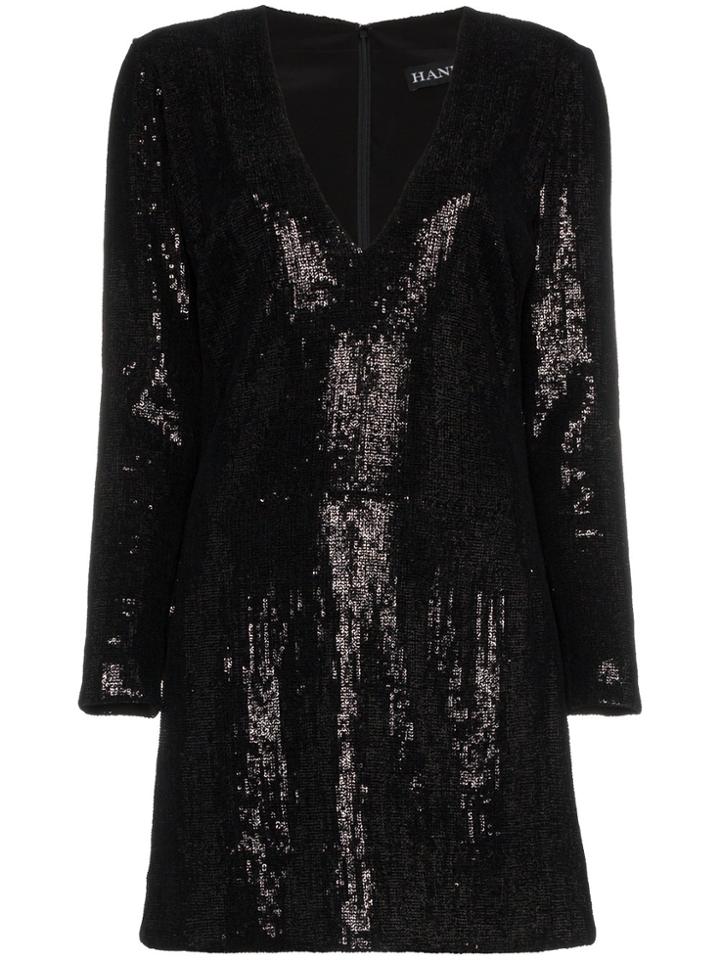 Haney Hailey Sequin Embellished Mini Dress - Black