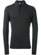 Aspesi Longsleeved Polo Shirt, Men's, Size: Large, Grey, Silk/cotton