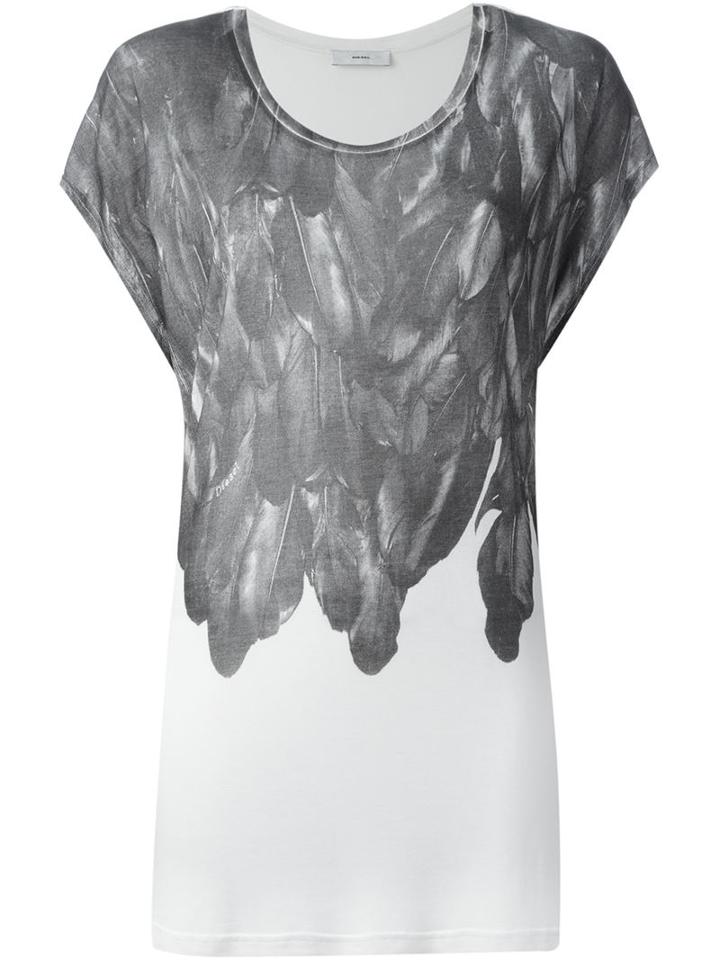 Diesel Feather Motif T-shirt