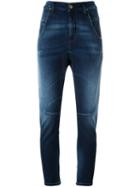 Diesel High Rise Cropped Jeans, Women's, Size: 29, Blue, Cotton/polyester/spandex/elastane