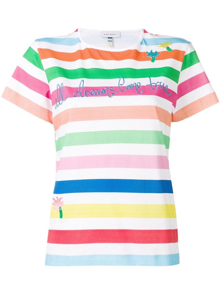 Mira Mikati Striped Graphic T-shirt - White
