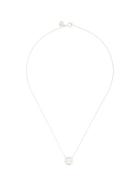 Tory Burch Crystal Logo Delicate Necklace - Silver
