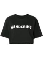 Wandering Cropped Logo T-shirt - Black