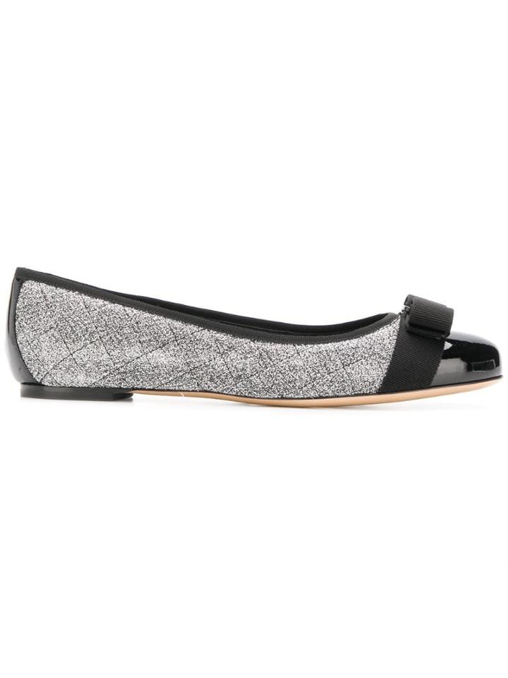 Salvatore Ferragamo Varina Ballerina Flats - Silver