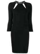 Christian Dior Pre-owned Bejewelled Cut-out Detailed Dress - Black