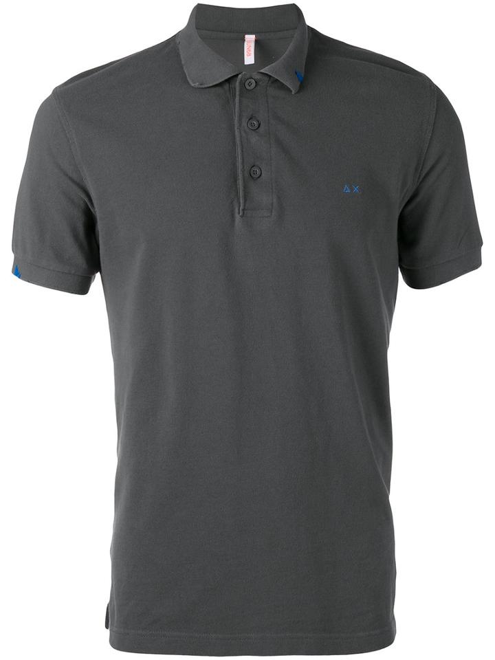 Sun 68 - Contrast Logo Polo Shirt - Men - Cotton - M, Grey, Cotton