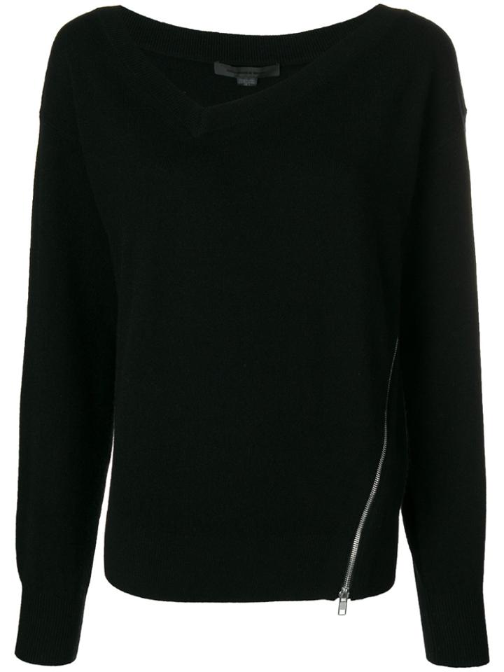 Alexander Wang Asymmetric Size-zip Sweater - Black