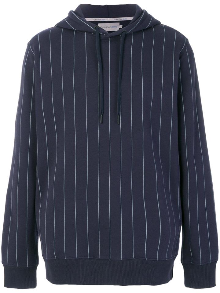 Calvin Klein Jeans Pin Stripe Hoodie - Blue