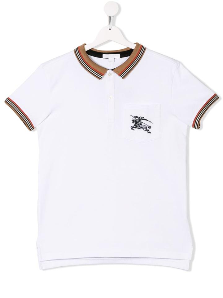 Burberry Kids Teen Big Pony Polo Shirt - White