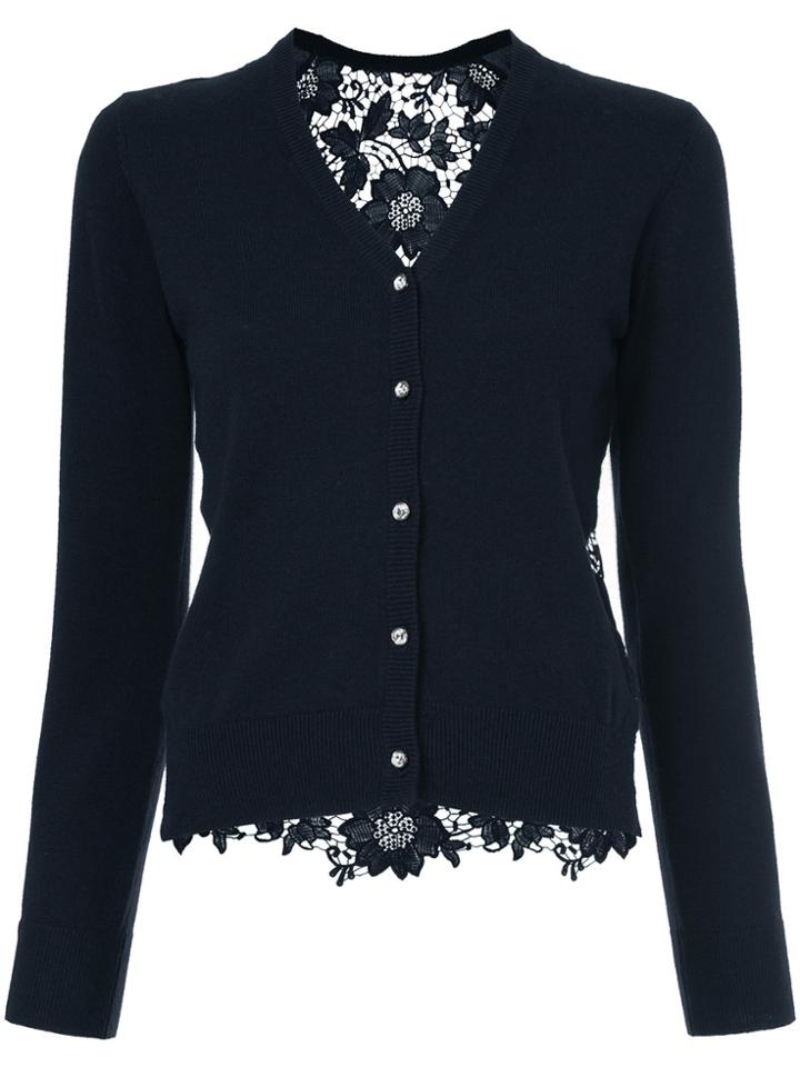 Loveless Embroidered Back Cardigan - Blue