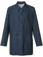 Isaia Reversible Trench Coat, Men's, Size: 50, Blue, Polyester