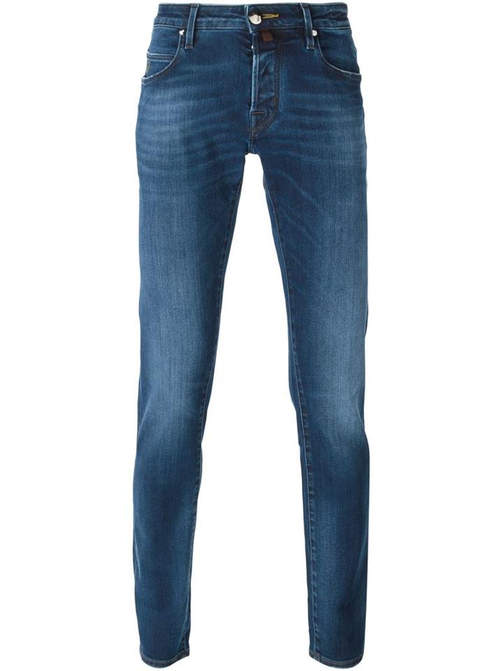 Jacob Cohen Slim Fit Jeans, Men's, Size: 38, Blue, Cotton/spandex/elastane/polyester