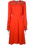 Msgm Embellished Yoke Midi Dress